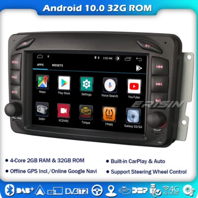Android 10 Autoradio CarPlay DAB+GPS 4G Navi Mercedes G/C Klasse CLK Viano Vito - Bild 1 von 4