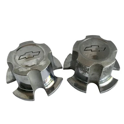 Pair of 2 Chevy Camaro Chevelle Nova Chrome Plate Center Caps Chevrolet 1974 OEM - Image 1 of 4