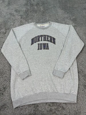 Vtg Northern Iowa Panthers Sweatshirt Mens 3XL Gray Fleece Pullover Sweater 90s - Image 1 of 4