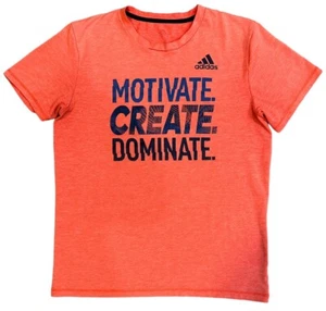 Adidas Shirt Youth XL "Motivate Create Dominate" Orange Short Sleeve - Picture 1 of 6