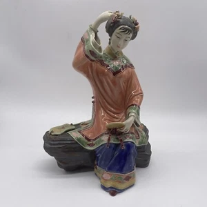 Antique Chinese Geisha Girl Woman Oriental Figurine 10 1/2” Tall - Picture 1 of 10