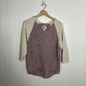 Volcom Knit Top XS/S Pullover Multicolor Hood Casual Summer - Picture 1 of 10