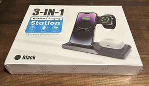3-in-1 Wireless Charging Station for iPhone, Watch & AirPods - New Unopened Box. - Picture 1 of 2