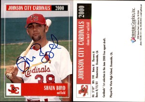 Shaun Boyd Signed 2000 Johnson City Cardinals #NNO Card *Autograph Den* Auto