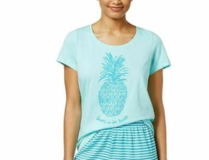 Hue Aqua Splash Pineapple Sweet on the Inside Pajama Top ONLY Medium NWT - Picture 1 of 2
