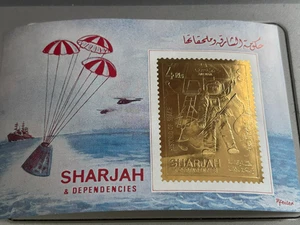 SHARJAH 1970 Space Research Stempel auf Goldfolie - Bild 1 von 2