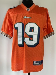 Vintage Reebok Miami Dolphins #19 Ted Ginn Stitched Orange Trikot Gr. 48 - Bild 1 von 9