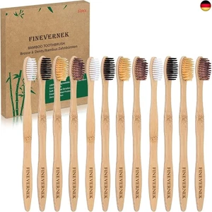 12 Pack Bambus Zahnbürsten,Holz Bambus Zahnbürsten Nachhaltige Holzzahnbürste Bi - Bild 1 von 7