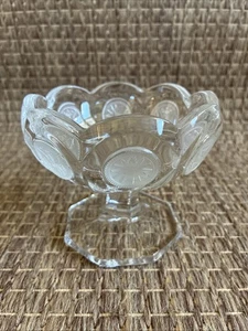 Fostoria Klar 1887 Münzmuster Glas Standfuß Bonboniere/Schale - Bild 1 von 5
