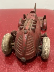 Vintage 1930’s Hubley Cast Iron Red Race Car With Two Wheels - Bild 1 von 8