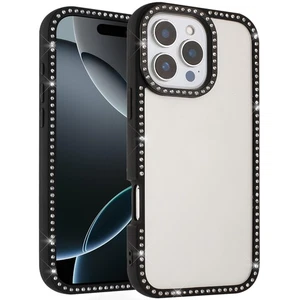 For iPhone 16 PRO MAX Case Bling Front and Back Border Trim + 2 Tempered Glass - Picture 1 of 9