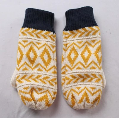 Luvas femininas Panache Apparel Co. padrão diamante CA4 amarelo/azul tamanho único - Imagem 1 de 3