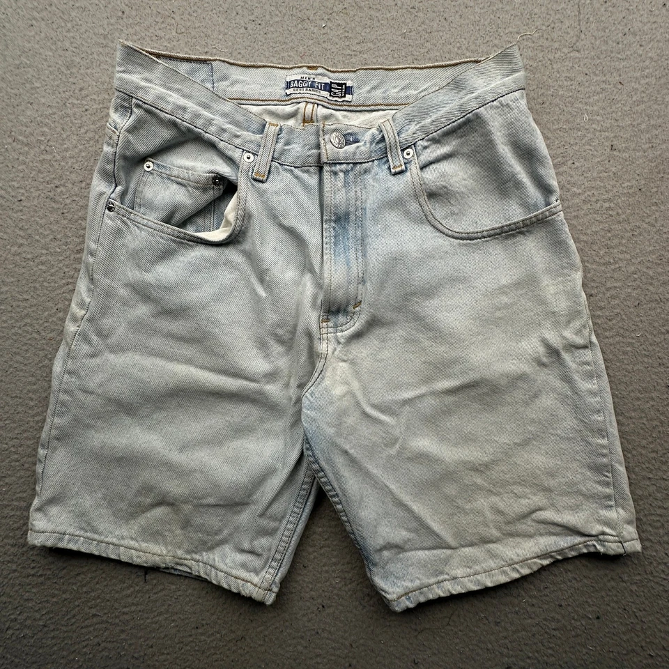 复古 GAP 牛仔最佳基础宽松版型美国制造浅洗短裤男式 32  — 第 1/4 张图片