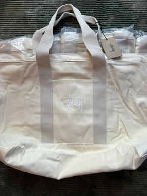 Bolso de Mano Stussy Extra Grande Lona Ropa de Trabajo Crema Latte Nuevo Foto 1 de 3