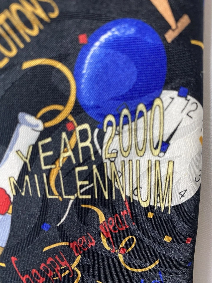 Corbata De Colección Millennium 2000 Feliz Año Nuevo Fiesta Y2K Fiestas Foto 1 de 4