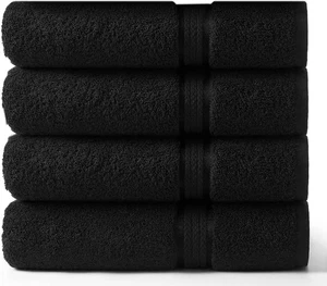 COTTON CRAFT Ultraweiche Badetücher - 4er Pack Extra 4 Handtücher, Schwarz  - Bild 1 von 9