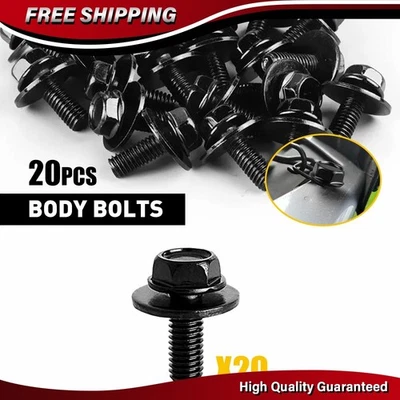 20 piezas Pernos de cuerpo Tornillos Sujetador Guardabarros M6-1.0x 16 mm Largo- 10 mm Hex- 17 mm Arandela Foto 1 de 4