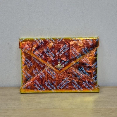 Vivienne Westwood Victoria Envelope Iridescent Orange Patent Leather Clutch Bag - image 1 of 4