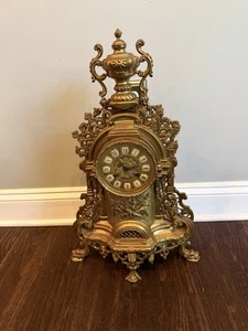 Imperial Italian Franz Hermle Italian German Brass Very Ornate Mantle Clock - Picture 1 of 14