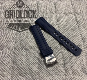 20mm Blue Silicone Rubber Watch Strap Band For Omega Seamaster 300 Watchband - Picture 1 of 9