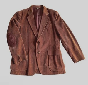 Vintage Cambridge Classics Mervyns Cord Blazer Ellenbogen Patch Herren 44 L Kinnknopf - Bild 1 von 17