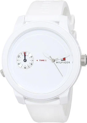 TOMMY HILFIGER MENS DENIM WATCH 1791324 WHITE - WARRANTY - RRP 179.00 - image 1 of 2