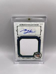 Ben Zobrist 2014 Topps Museum Collection Green 1/1 Game Used Jersey Patch Auto - Picture 1 of 2