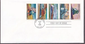 All Aboard Trains FDC, No Cachet Uncacheted, 3333-3337 - Picture 1 of 1
