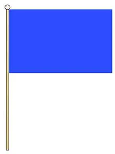 PLAIN BLUE large HAND WAVING FLAG 18"X12" WITH 24" WOODEN POLE FREE POSTAGE UK - Picture 1 of 1