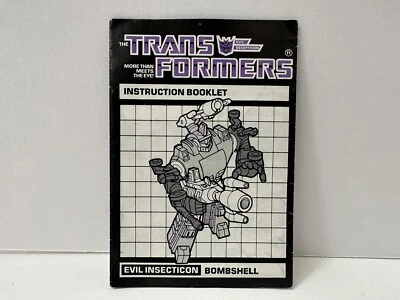 Folleto manual de instrucciones Transformers G1 1984 Bombshell Insecticon Foto 1 de 2