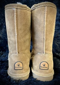 Bearpaw Elle kurzer Winterstiefel braun/braun Wildleder Lammfell/Wollfutter Größe 10 - Bild 1 von 10