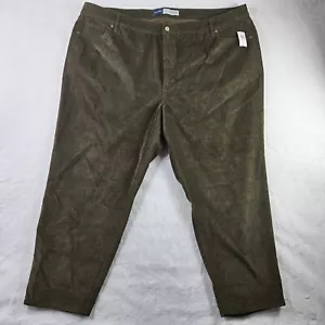 Old Navy Women Pants Plus Sz Green 26 Corduroy Stretch High Rise Og Straight New - Picture 1 of 14