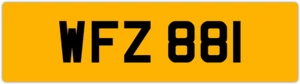 WFZ 881 W 3X3 DATELESS PRIVATE NUMBER PLATE WILL WIL WENDY WES WALT WAYNE WOLF - Picture 1 of 1