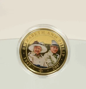 QEII & Prince Phillip 1947 - 2007 60th Annivers $1 Picture Coin Mint in Case - Picture 1 of 3