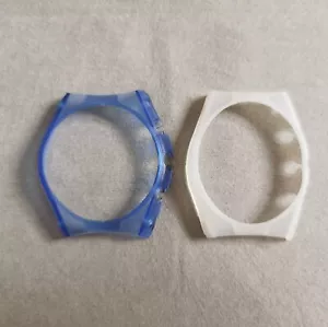 Technomarine pair rubber face cover white and blue for cruise chrono 34mm nos - Picture 1 of 5