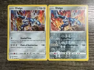 POKEMON X2 DIALGA 121/185 HOLO + DIALGA 121/185 REV.HOLO VIVID VOLTAGE 2020 NM - Picture 1 of 4