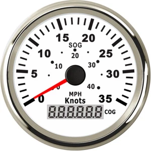 85mm White GPS 40MPH 35Knots Speedometer for Car Truck Motorcycle Marine Red Led - Picture 1 of 6