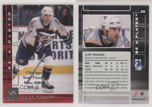 2001-02 ITG Be A Player Memorabilia Ruby Chicago Sun-Times Nov /10 Cliff Ronning