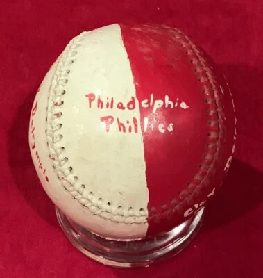 Vintage 1961 Philadelphia Phillies Clay Dalrymple Painted Game Used Baseball Old - Image 1 of 4