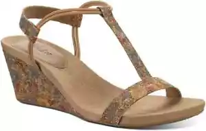 Style&Co. "MULAN FLORAL CORK T-STRAP WEDGE SANDALS SIZE 9M MSRP 49.50 NEW - Picture 1 of 16