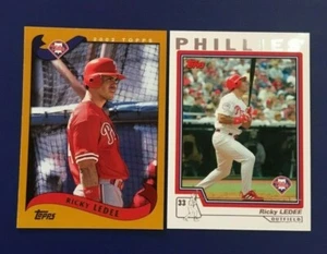 2002 & 2004 Topps #594 #493 RICKY LEDEE Philadelphia Phillies Lot 2 Nice LOOK ! - Picture 1 of 1