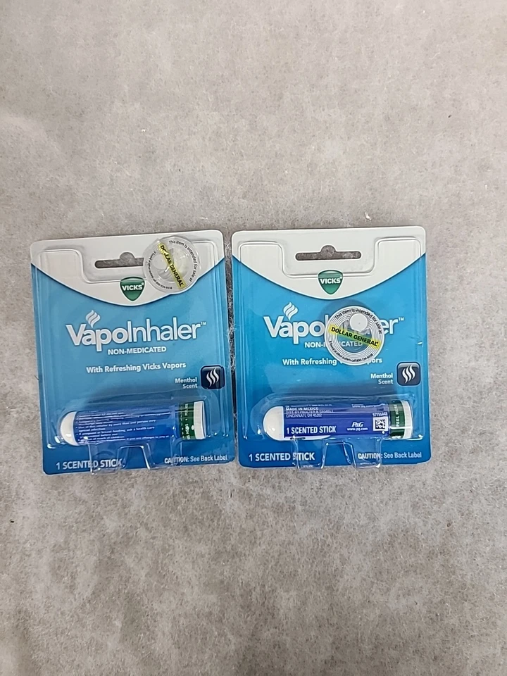 Qty 2 упаковки Vicks VapoInhaler, портативный назальный ингалятор с ароматом ментола  - Изображение 1 из 1