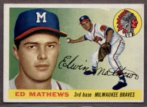 1955 Topps Set-Break #155 Eddie Mathews EX-EXMINT *JAYSACE* - Picture 1 of 2
