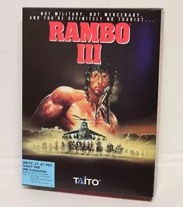 "Taito Rambo III Gioco per computer IBM-PC XT AT Tandy 1000 1989 Videogioco, 5,25" - Foto 1 di 7