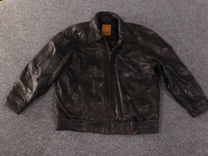 giacca pelle orsetto dorato uomo 38 marrone vintage aviatore bomber retrò zip - Foto 1 di 18