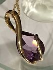 Classic Pear Amethyst Pendant in 9ct Yellow Gold New In Presentation Box