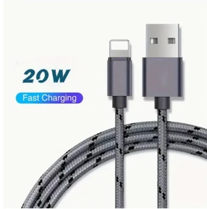 Gray USB A to iPhone Fast Charging Cable for iPhone 14 13 12 11 Pro 6.6 feet ! - Picture 1 of 4