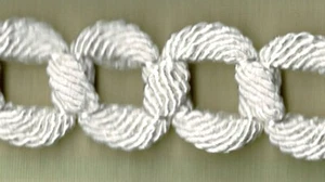 5 Yards 1" White Block Chain Trim 45549 - Picture 1 of 2