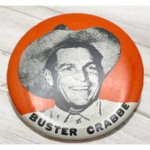 Vintage Buster Crabbe Pin Old Western Cowboy Pinback Button Movie Star - Picture 1 of 5