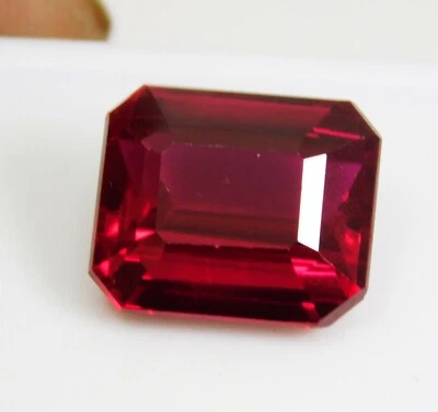 Natural Rare Almandine Red Garnet 10 Ct Certified Emerald Cut Loose Gemstone - Image 1 of 4
